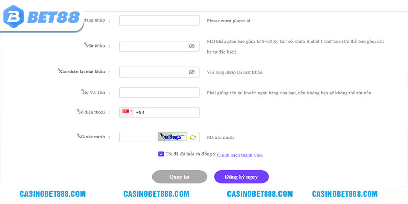 Bet88 ⭐️ Link Trang Chủ Bet88.com Official | Đăng Ký +188K 6 Các bước đăng ký tài khoản BET88